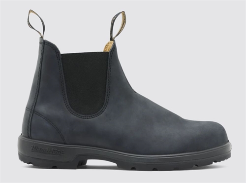BLUNDSTONE 587 ELASTIC SIDED BOOT LINED RUSTIC BLACK